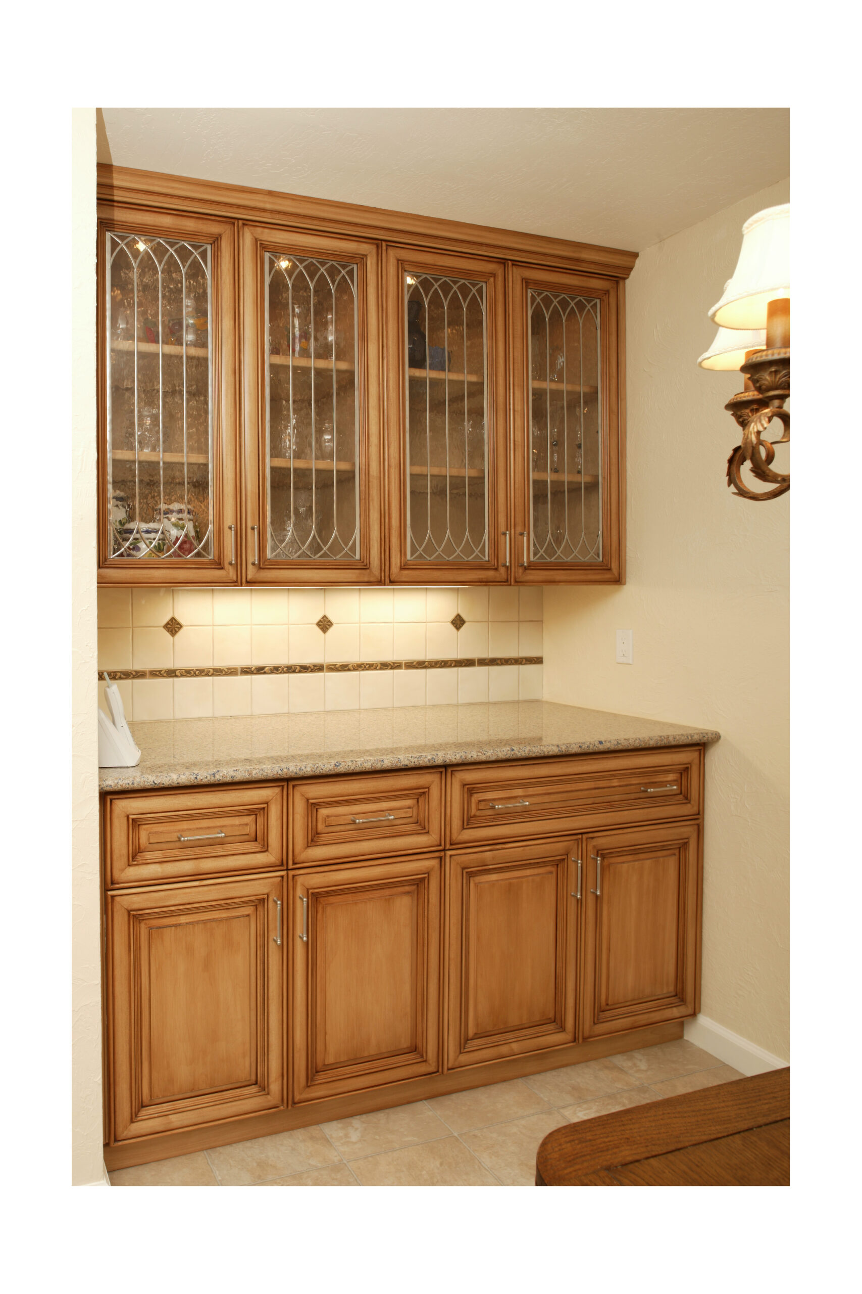 Glazed Maple Cabinets Glass Doors Santa Clara - California Bath and ...